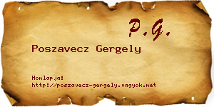 Poszavecz Gergely névjegykártya